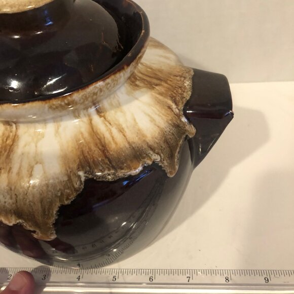 Primitive McCoy Beanpot in Drip Glazing with Handles USA - Picture 10 of 12